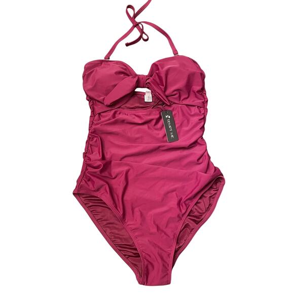 Tempt Me Women’s Large Swimsuit Burgundy Color Slimming - Picture 1 of 3